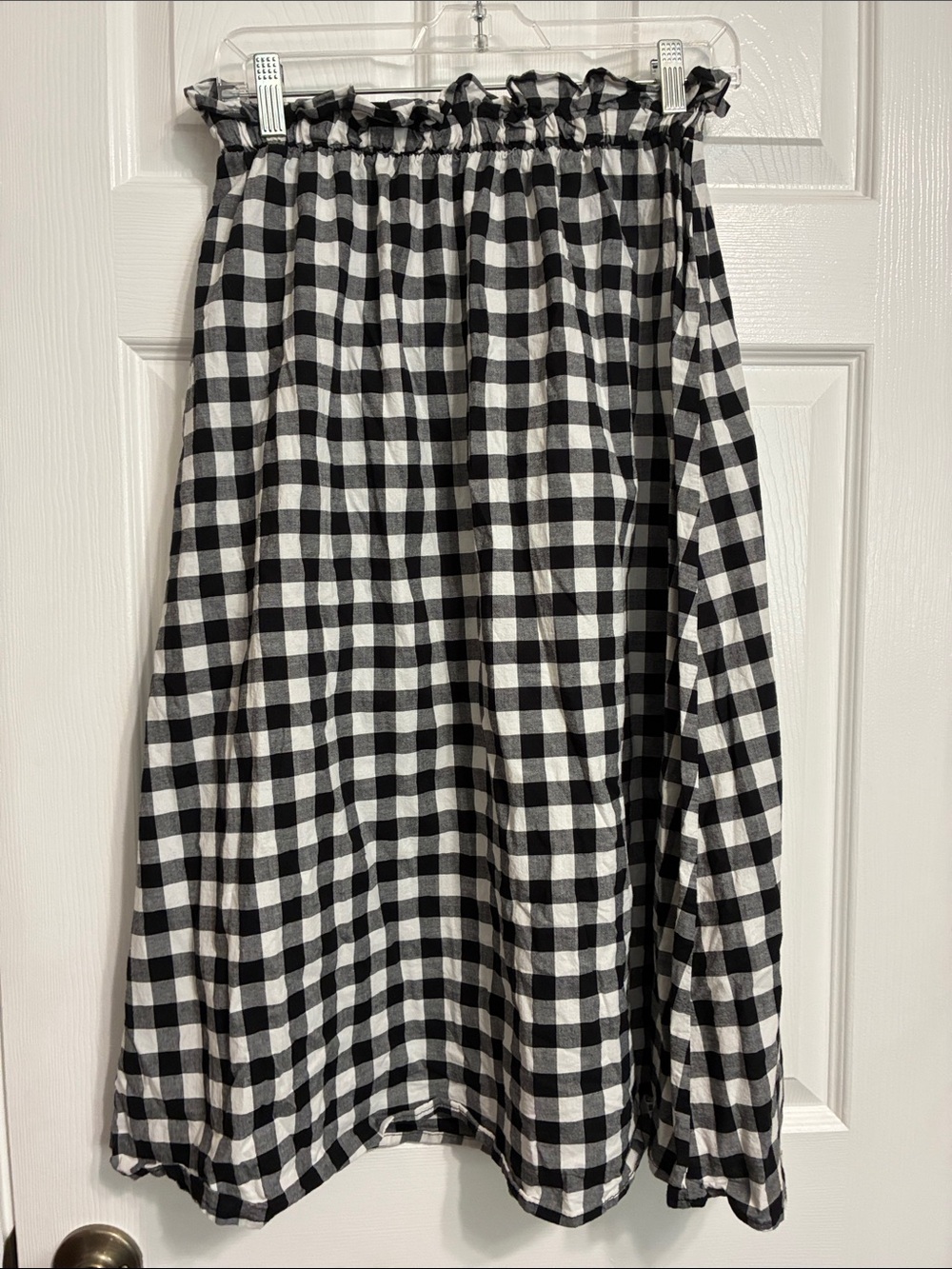 Flamingo Urban Black & White Gingham Midi Skirt